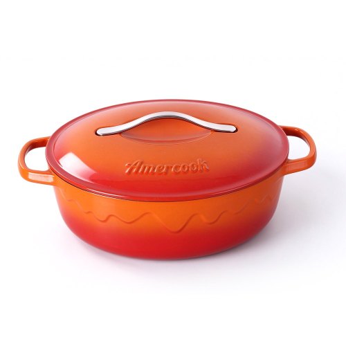 Alfetta Cast Iron 30cm Oval Casserole W/Lid Cast Iron