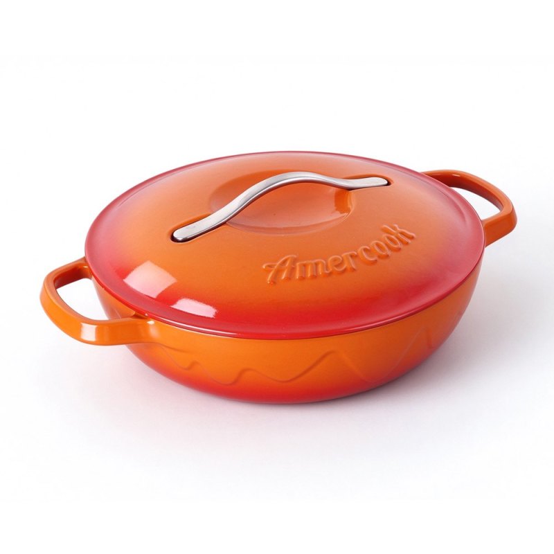 Alfetta Cast Iron 28cm Shallow Pot W/Lid Cast Iron