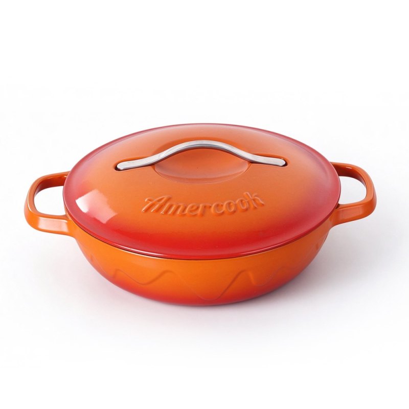 Alfetta Cast Iron 28cm Shallow Pot W/Lid Cast Iron