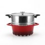 Artmartin 26cm Casserole W/Steamer +Lid Die-Cast Aluminum