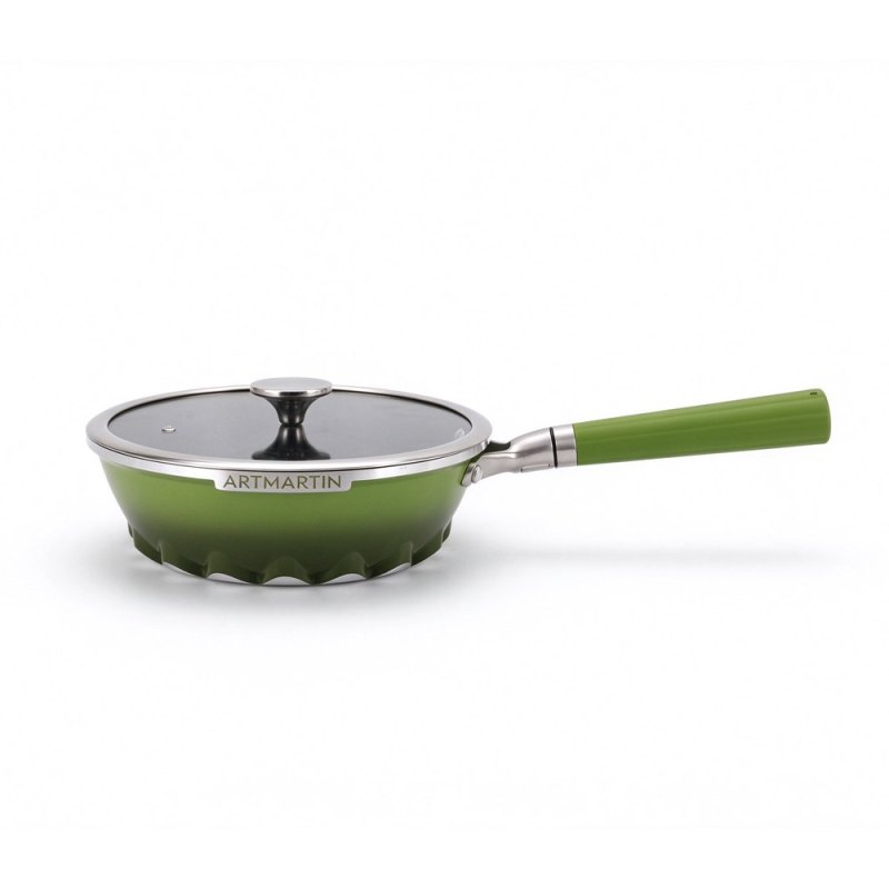 Artmartin 24cm Wok Pan W/Lid Die-Cast Aluminum