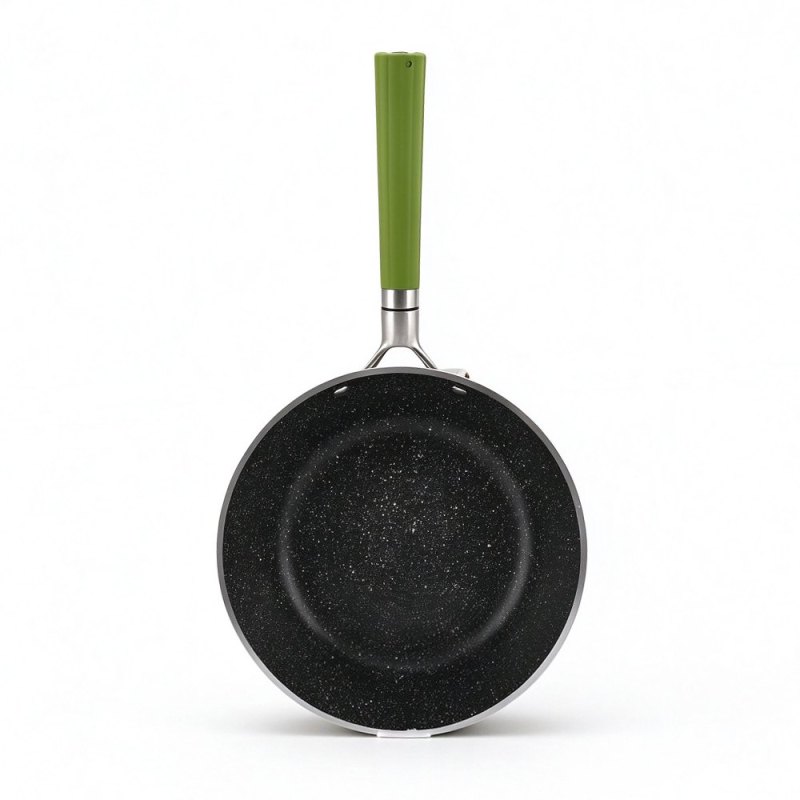 Artmartin 24cm Wok Pan W/Lid Die-Cast Aluminum