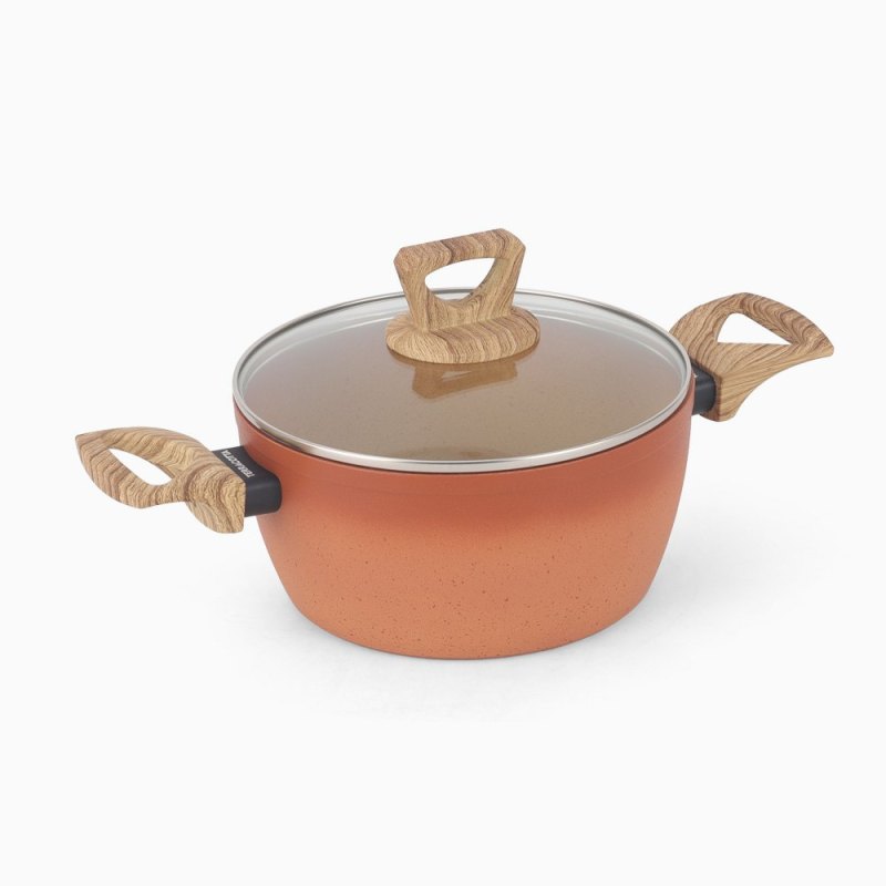 Terracotta 20cm Casserole W/Lid Pressed AL