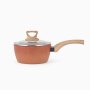 Terracotta 18cm Sauce Pan W/Lid Pressed AL