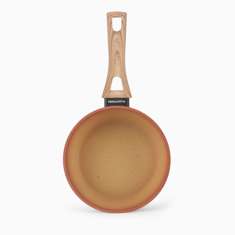 Terracotta 18cm Sauce Pan W/Lid Pressed AL