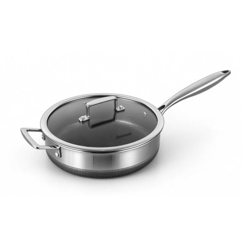 Aristo Pro 28cm Deep Fry Pan W/Lid Tri-Ply SS