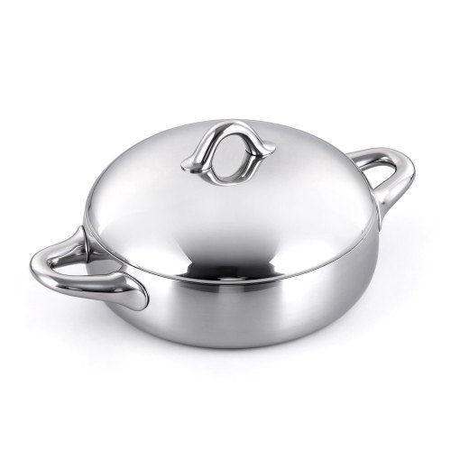 Stellar 24cm Shallow Pot W/Lid Tri-Ply S.S