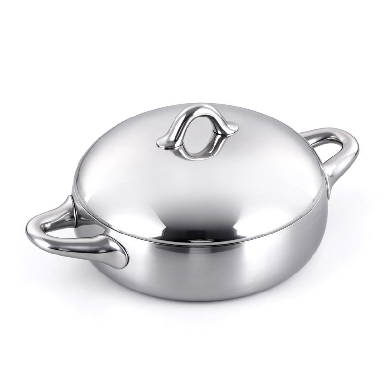 Stellar 24cm Shallow Pot W/Lid Tri-Ply S.S