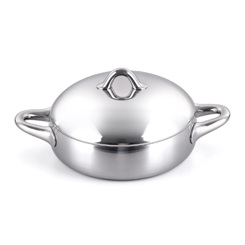 Stellar 24cm Shallow Pot W/Lid Tri-Ply S.S