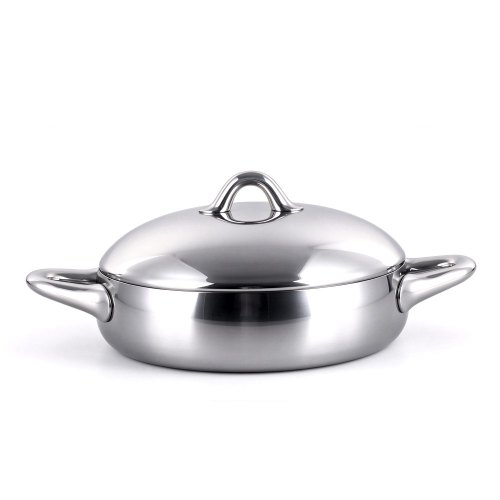 Stellar 24cm Shallow Pot W/Lid Tri-Ply S.S