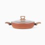 Terracotta 28cm Shallow Pot W/Lid Pressed AL