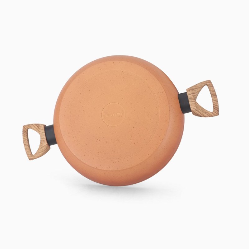 Terracotta 28cm Shallow Pot W/Lid Pressed AL