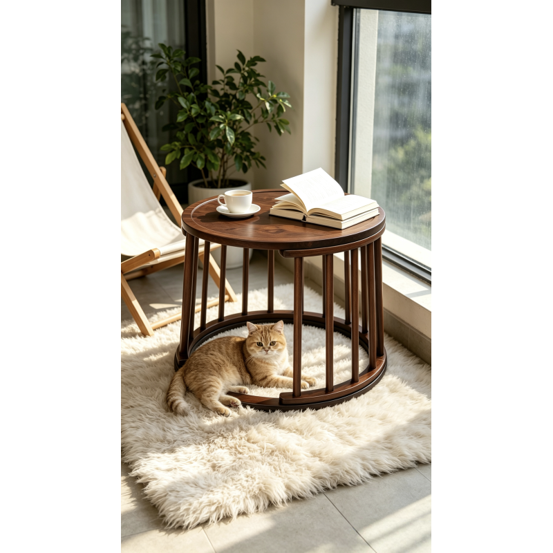 Multifunctional Coffee Table with Cat Nest