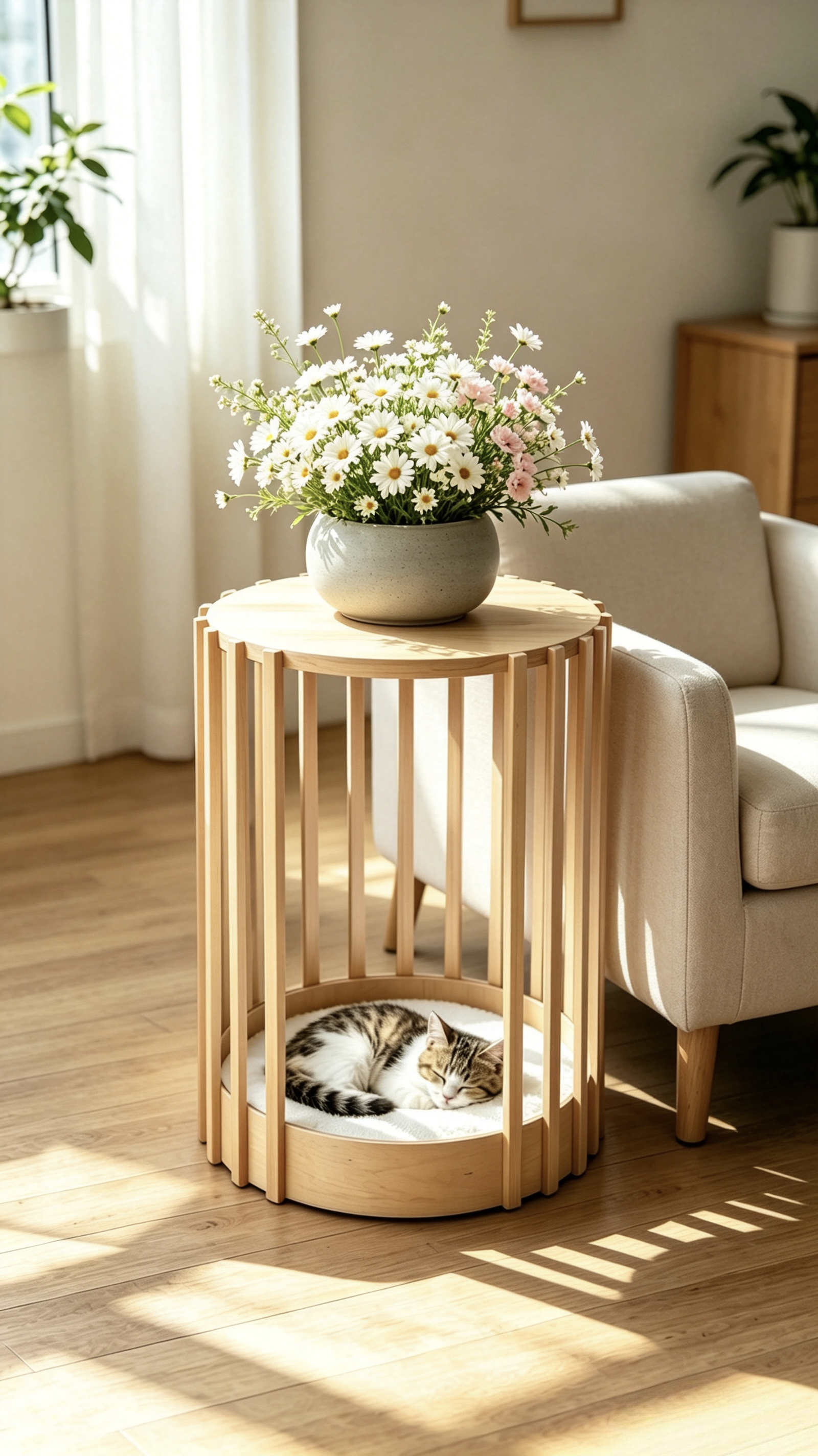 Side Table with Cat House