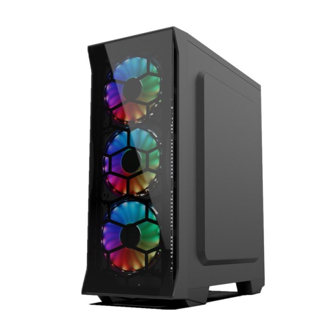 Streamer Rainbow Desktop Large Chassis USB3.0 Full Side Through Computer Case