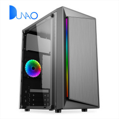 1607 Gaming case with left glass plate colorful line on the panel