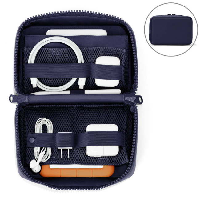Tech kit organizer electronic cable accessory storage bag neoprene travel organizer bag cable storage organizers