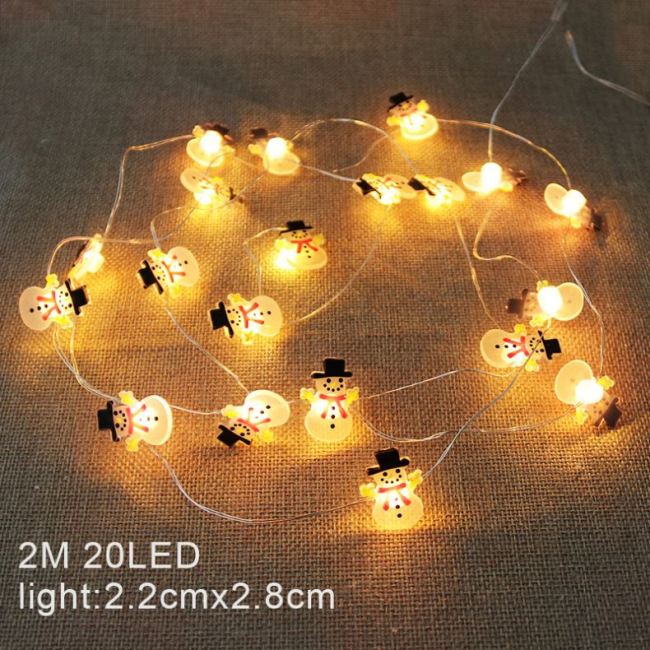 2M 20Lights Santa Christmas Light Enfeites Presentes Navidad Decorações de Natal Penduradas Led Luzes de Natal com Bateria