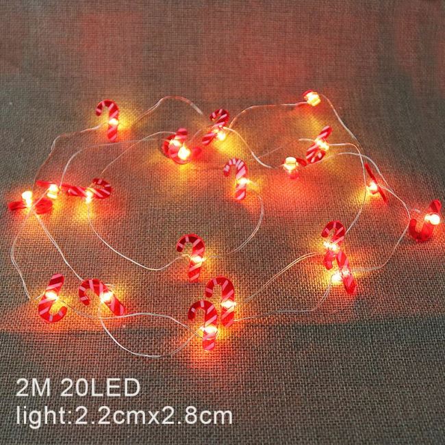 2M 20Lights Santa Christmas Light Enfeites Presentes Navidad Decorações de Natal Penduradas Led Luzes de Natal com Bateria