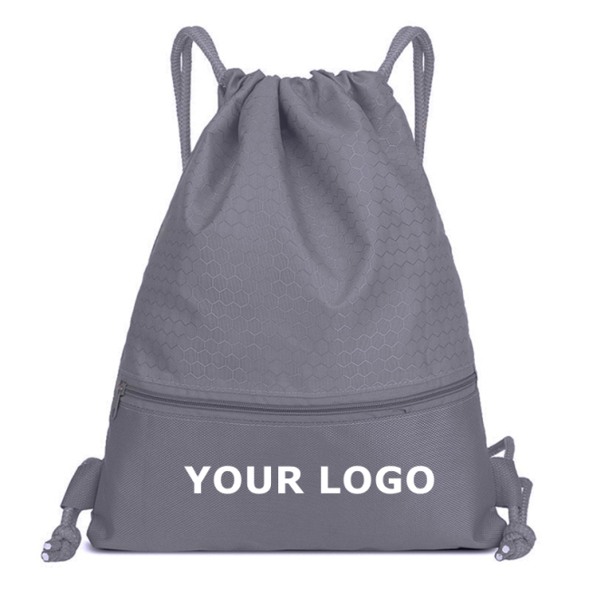 Оптовый рекламный красочный водонепроницаемый полиэстер Drawstring Backpack Zipper Bag