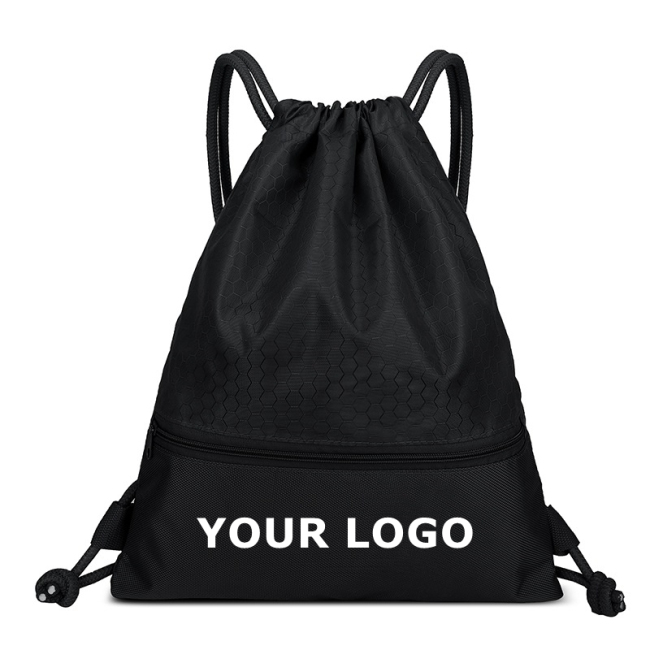 Wholesale Promotional Colorful Waterproof Polyester Drawstring Backpack Zipper Bag
