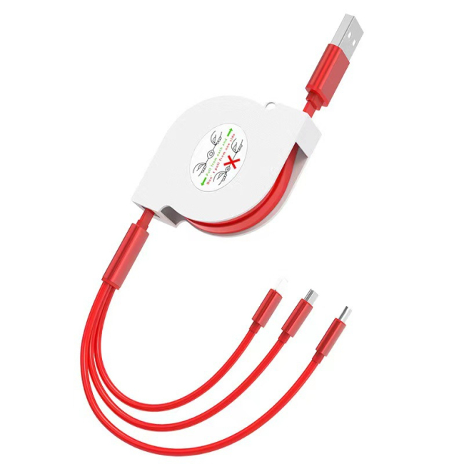 3 в 1 прочном кабеле для передачи данных Усб для быстрой зарядки для Ифоне для Самсунг для пользовательского логотипа Android