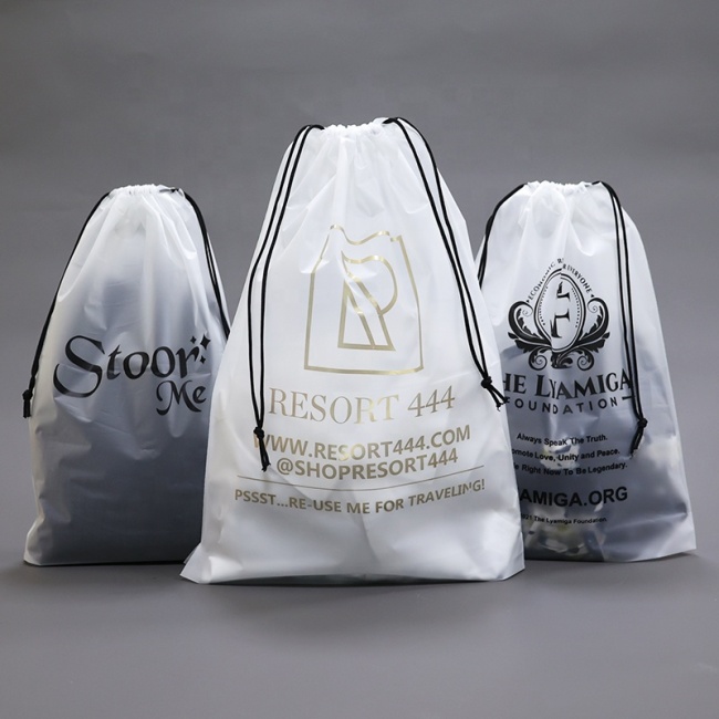 большой прозрачный матовый мешок на шнурке с логотипом на заказ, сумка для макияжа, сумка для подарочной упаковки