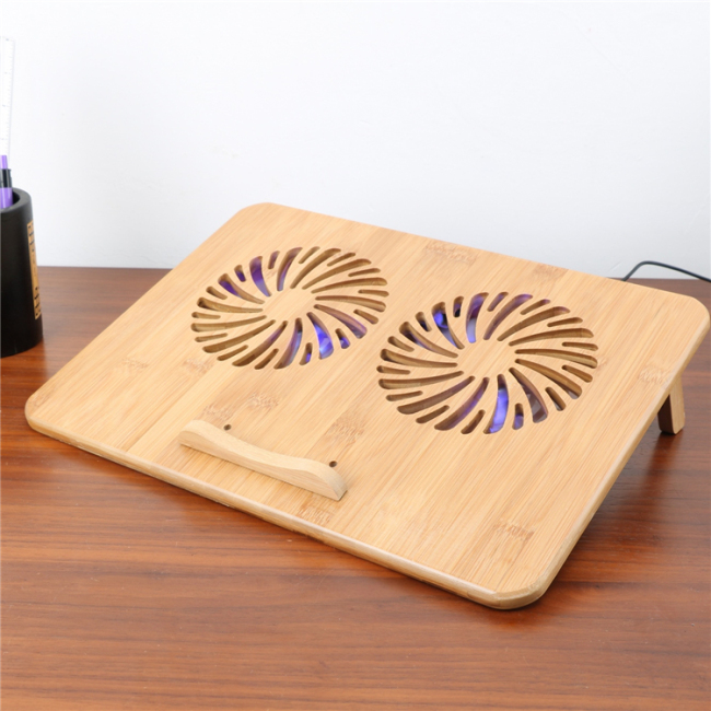 Almohadilla de enfriamiento para computadora portátil Escritorio de computadora de enfriamiento para computadora portátil de madera de bambú personalizado