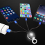 3 In 1 Led Usb Charger Cable Line Keychain Multi-function Gift Customizable Data Cable For Iphone Charging Usb Cable Custom Logo