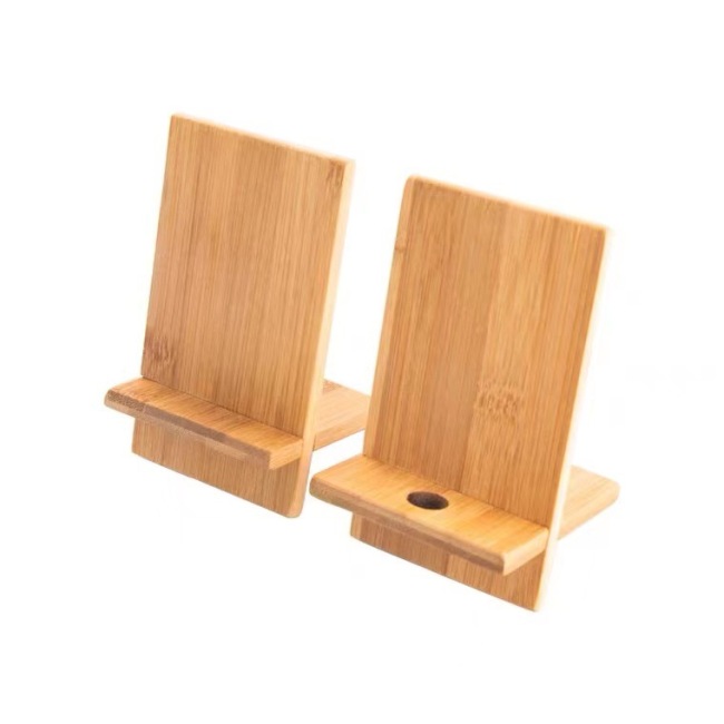 Suporte de madeira de bambu para telefone, suporte para smartphone móvel, tablet, mesa, suporte para celular