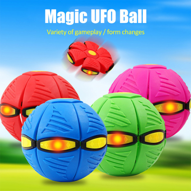 Boys Flying UFO Flat Throw Disc Ball With LED Light Toy Kid Outdoor Garden Beach Game Children's Sports Balls Toys Gift