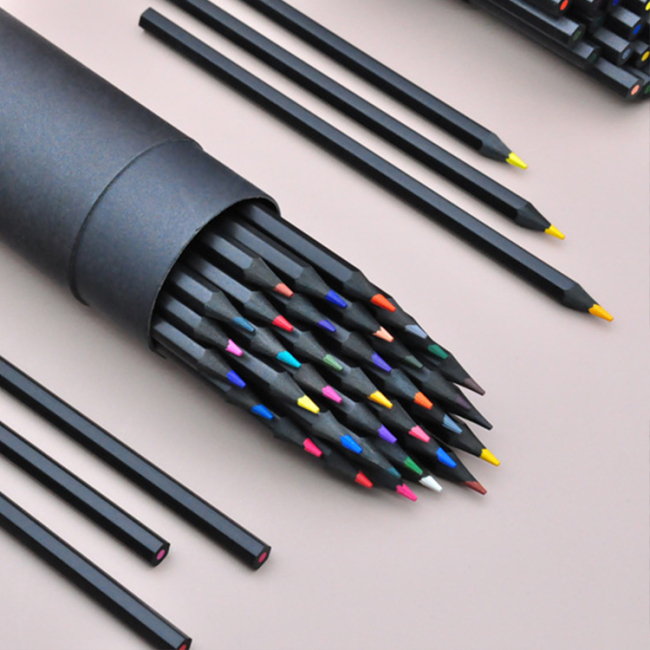 Juegos de lápices de colores para artistas de marca privada, juegos de lápices de dibujo de colores naturales profesionales de 12/24 Uds. En oferta