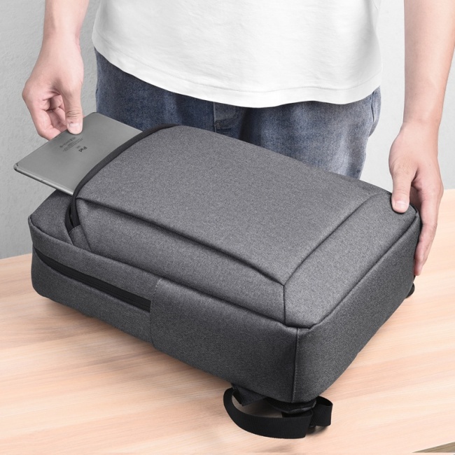 Mochila de poliéster para ordenador portátil de 17 pulgadas, mochila para viajes de negocios