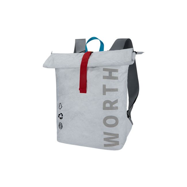 Worthfind egyedi Dupont Tyvek papírzacskó guruló hátizsák Környezetbarát újrahasznosított hátizsák tekercses divatos utazási táska