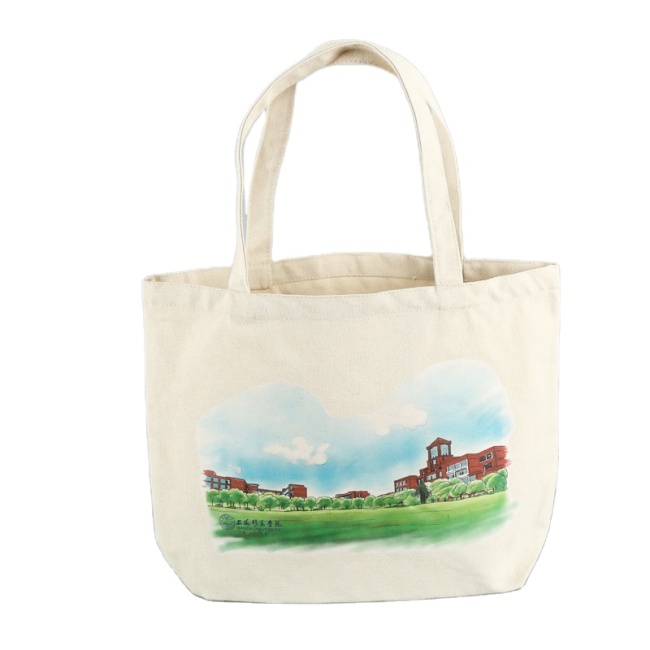 Горячая продажа 12 унций холщовая хлопковая сумка-слинг с пользовательским принтом логотипа на выходных холщовая цветочная холщовая сумка