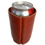 Venta al por mayor, soporte para enfriador de cerveza de cuero, soporte para latas de cuero con cejas rojizas