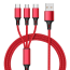 Multi 3 in 1 USB Charging Cable, 1.2M Braided Micro Type-C  Cable For iPhone For Android