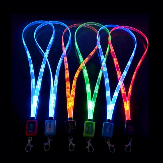 Chaveiro cordão de LED cordão de designer com logotipo personalizado de LED