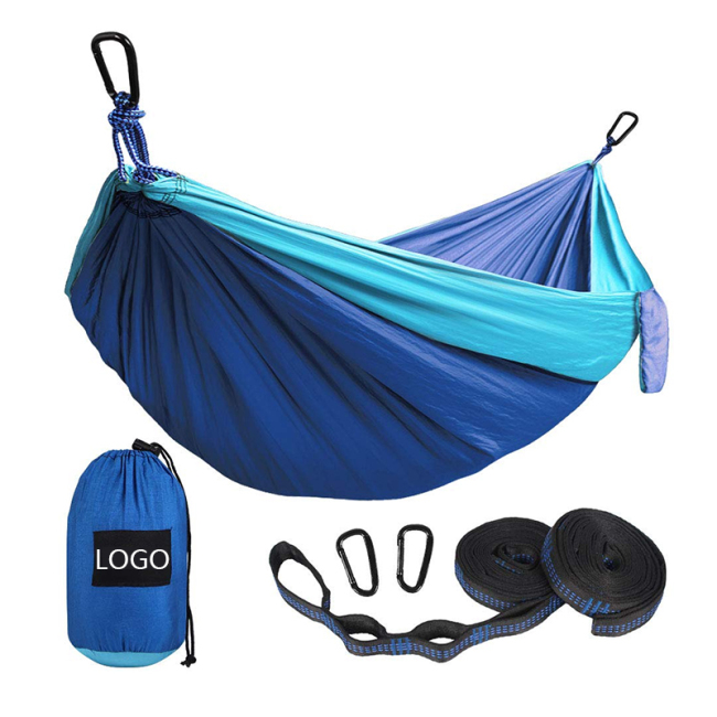 Fabricante BAJO MOQ Entrega rápida Hamaca de camping ligera de viaje individual y doble personalizada al aire libre