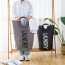 Foldable Canvas Bathroom Cloth Storage Washing Box Laundry Hamper Laundry Basket bags with Handles