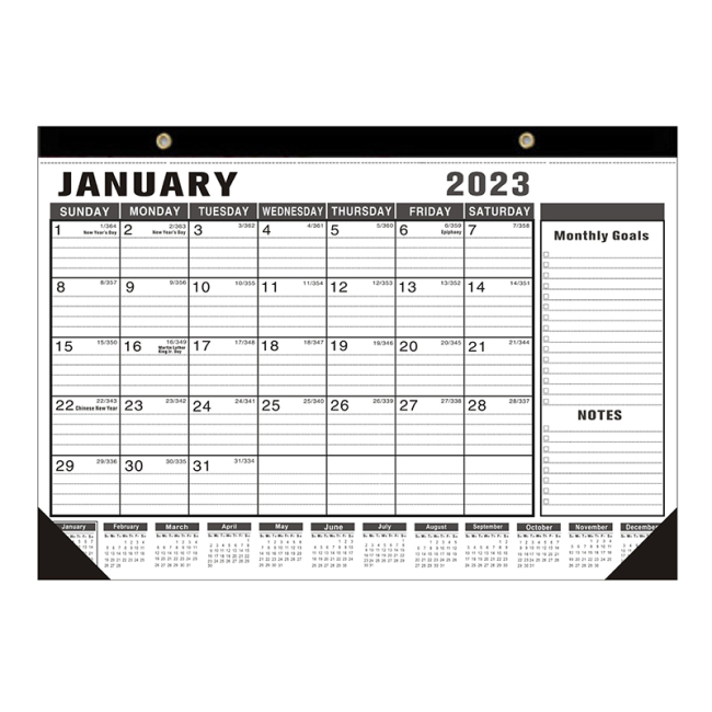 Spirál fali naptár Oem Planner Home 365 napos egyedi nyomtatási naptár 2023