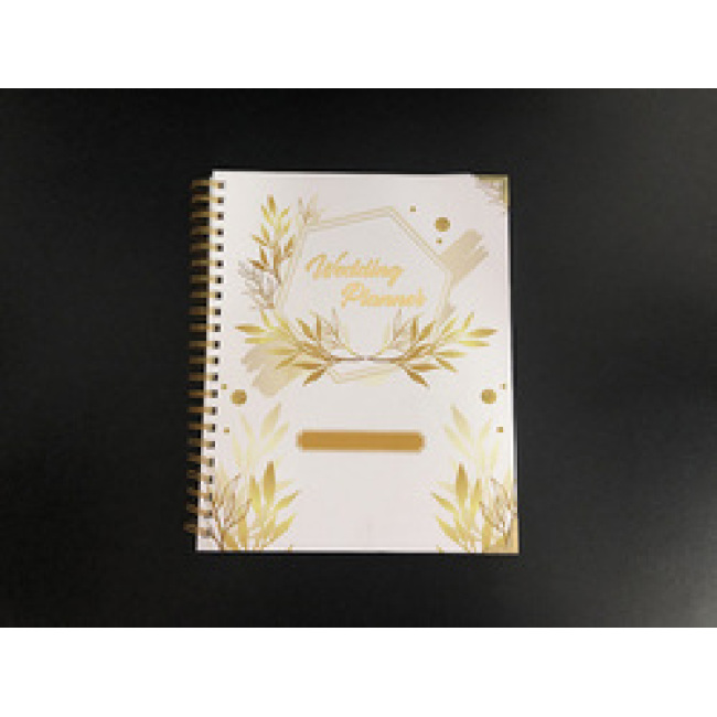 Libro de planificador de bodas y organizador con logotipo personalizado A4/ A5 cuaderno espiral dorado planificador de bodas
