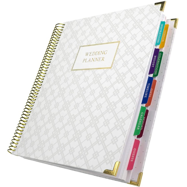 Свадебный планировщик книга и организатор изготовленный на заказ логотип A4/A5 Gold Spiral Notebook Wedding Planner