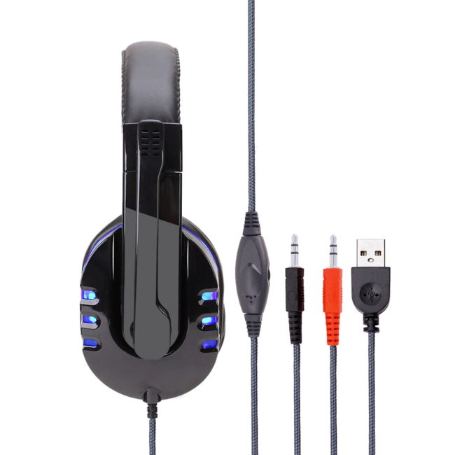 El universal atado con alambre con cancelación de ruido del auricular Hg1 para los videojugadores llevó las auriculares del juego de Pc de los auriculares