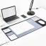 Alfombrilla de escritorio impermeable con calendario de cuero vegano de oficina de gran tamaño