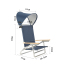 5 Position Outdoor Portable Foldable Reclining Aluminium Beach Chair with Canopy and Wooden Arms