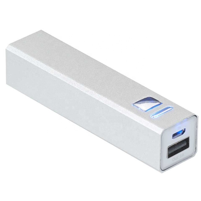 Тонкое портативное USB-зарядное устройство Powerbank с индивидуальным логотипом, мини-зарядное устройство Power Bank 2600 мАч