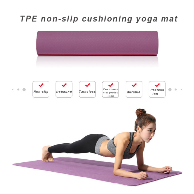 Equipamento para exercícios de ioga Esterilla para uso doméstico de pilates eco antiderrapante de 6 mm