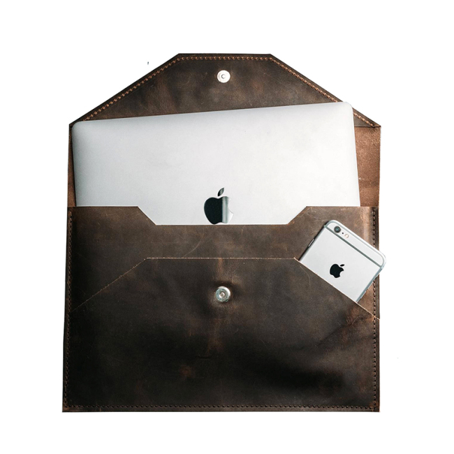 Bolsa de couro genuíno para laptop capa de couro para laptop