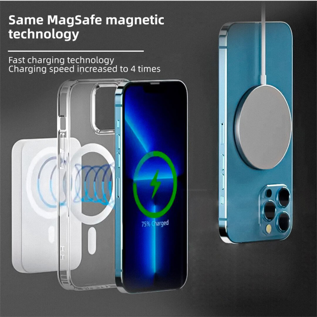 Kit de regalo magnético de succión inalámbrico, cargadores rápidos de 20W, mini batería externa para iPhone 14, 13, 12, funda con cargador inalámbrico